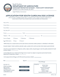 CPD Form 461 Application for South Carolina Egg License - South Carolina, Page 5