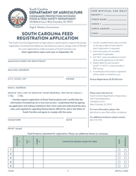 Document preview: CPD Form 1000 South Carolina Feed Registration Application - South Carolina