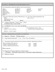 Form ARM-1 Record Series Inventory Form - South Carolina, Page 2
