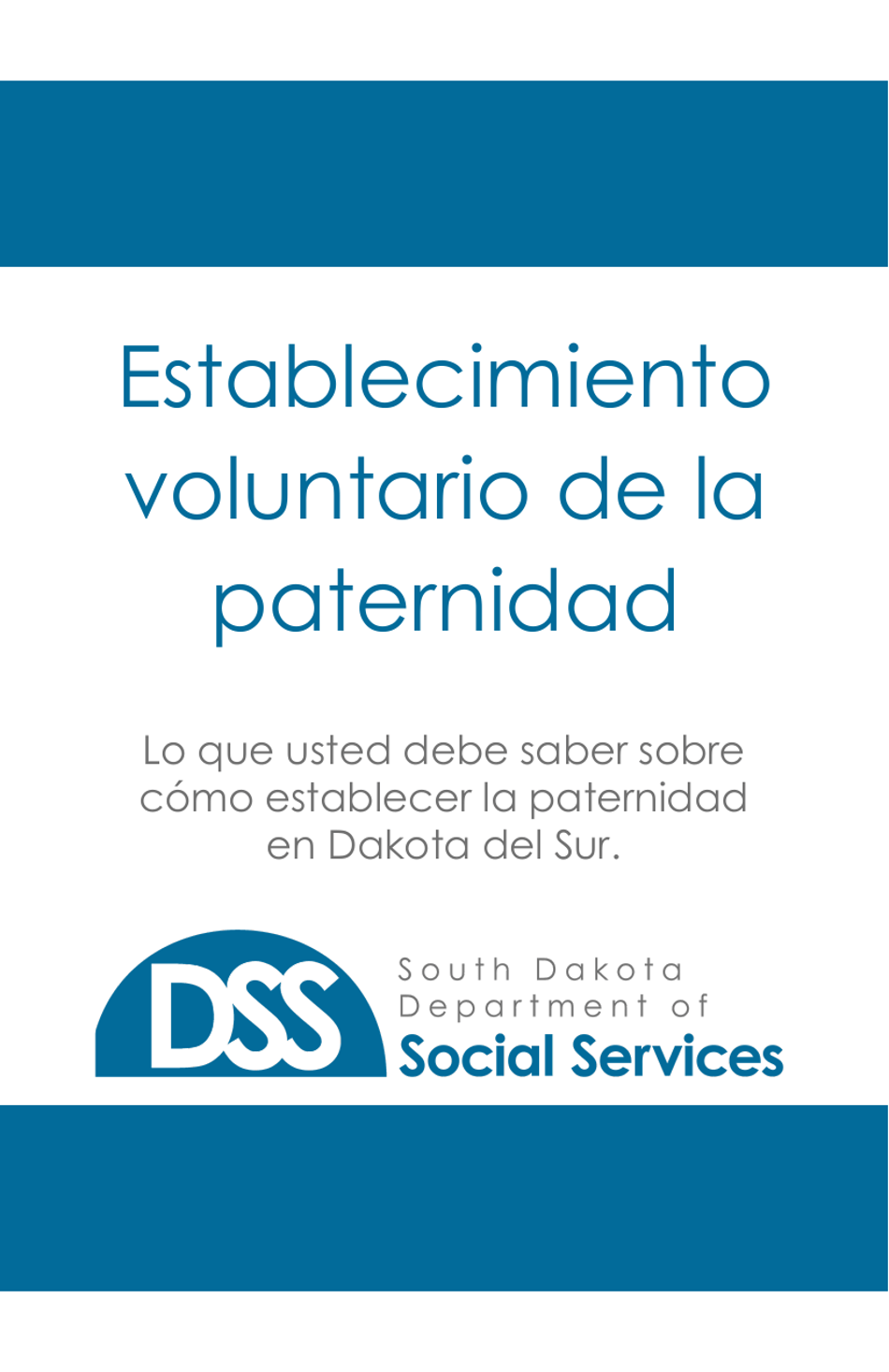 Form BRO / DCS6S Voluntary Acknowledgment of Paternity - South Dakota (English / Spanish), Page 1