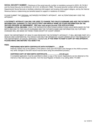 Form BRO/DCS6S Voluntary Acknowledgment of Paternity - South Dakota (English/Spanish), Page 7