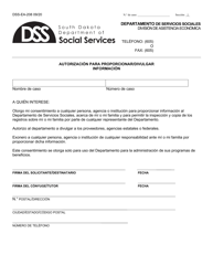 Document preview: Formulario DSS-EA-208 Autorizacion Para Proporcionar/Divulgar Informacion - South Dakota (Spanish)
