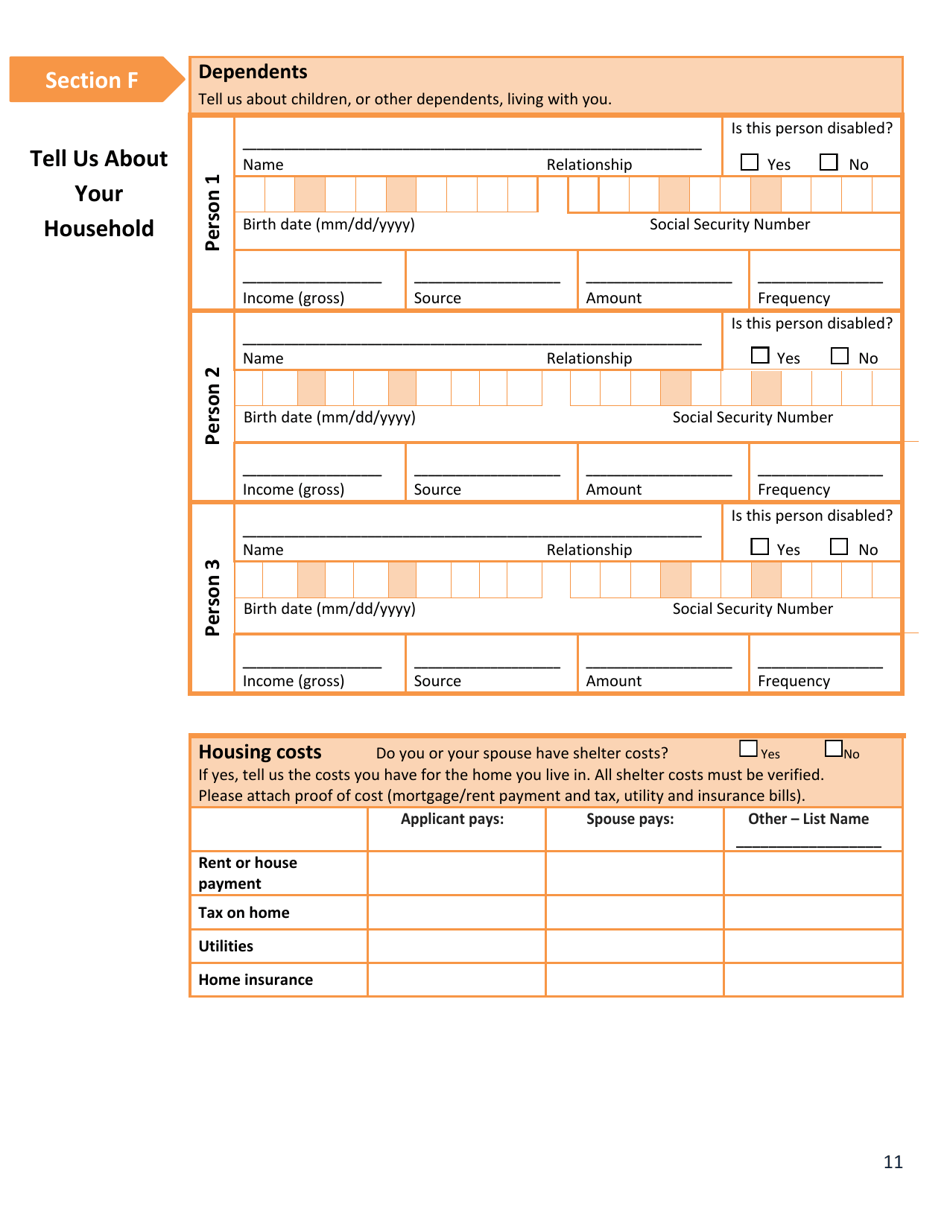 Form DSS-EA-240 Application for Resource Assessment, Long Term Care or Related Medical Assistance - South Dakota, Page 11