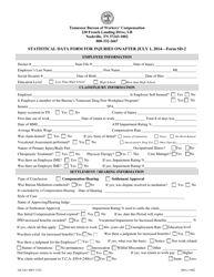 Form SD-2 (LB-3261) &quot;Statistical Data Form for Injuries on/After July 1, 2014&quot; - Tennessee