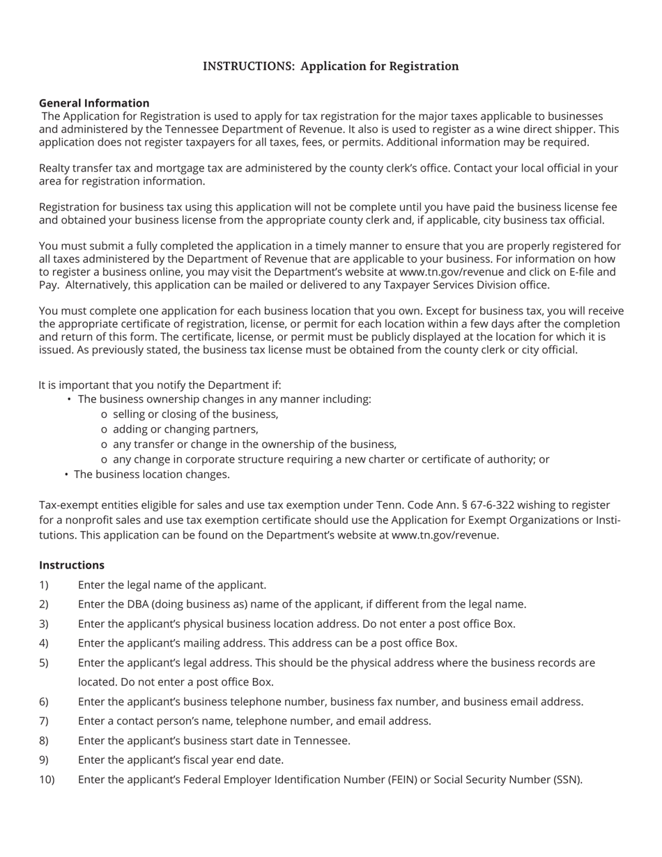 Form RV-F1300501 Application for Registration - Tennessee, Page 3