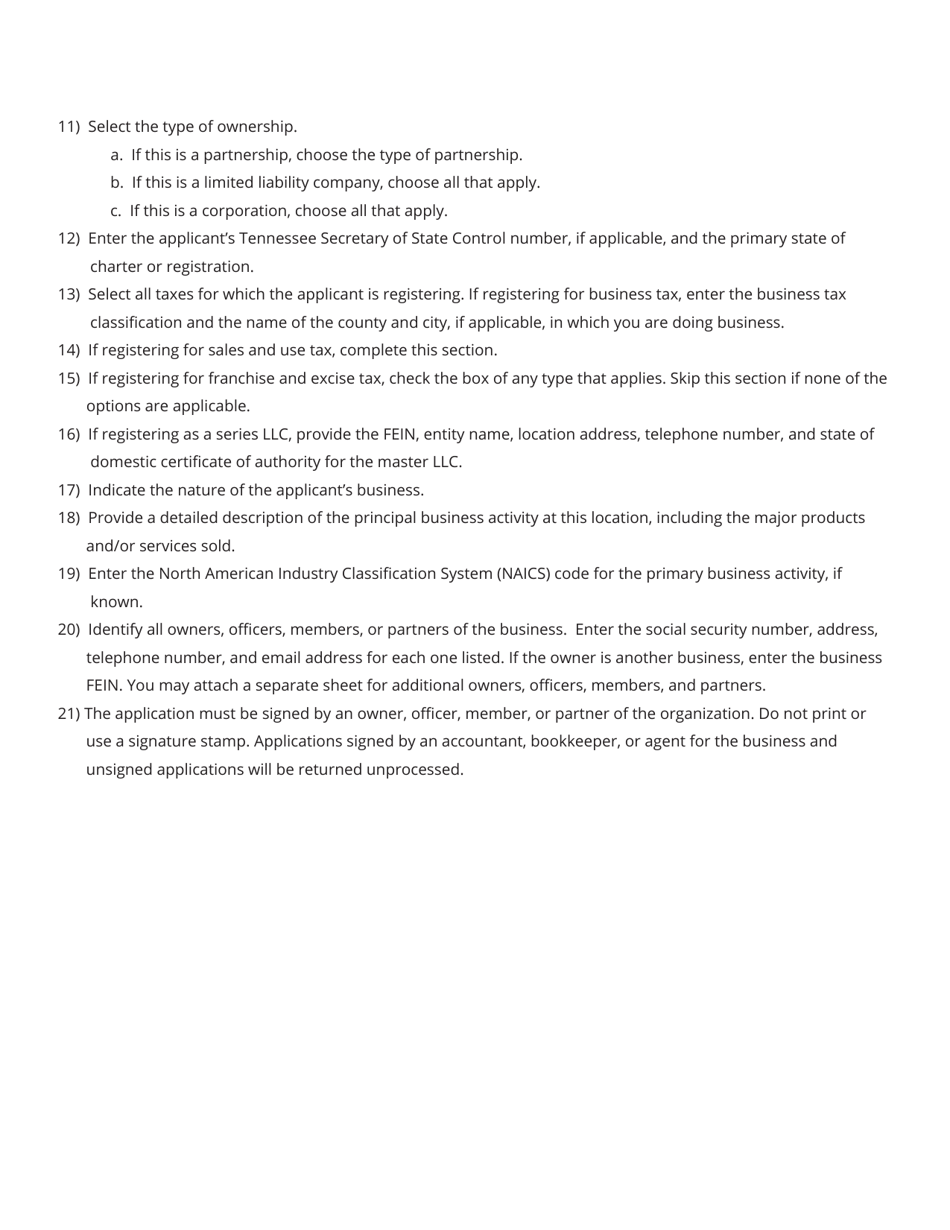 Form RV-F1300501 Application for Registration - Tennessee, Page 4