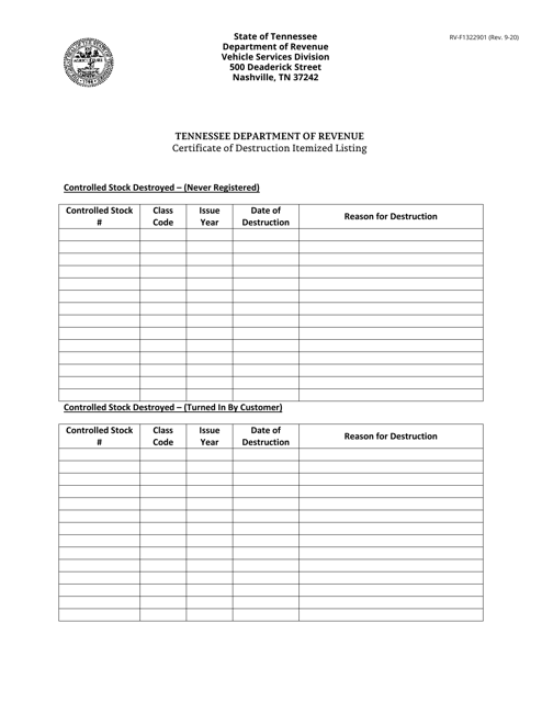 Form RV-F1322901  Printable Pdf