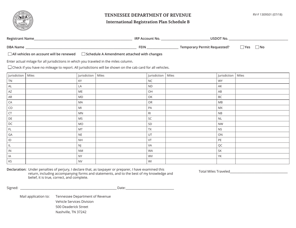Form RVF1309501 Schedule B Fill Out, Sign Online and Download