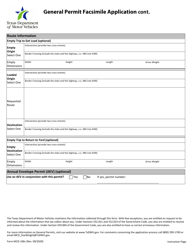 Form MCD-106C General Permit Cash Payment Facsimile Application - Texas, Page 3