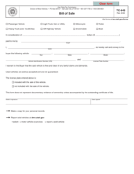 Form TC-843 &quot;Bill of Sale&quot; - Utah