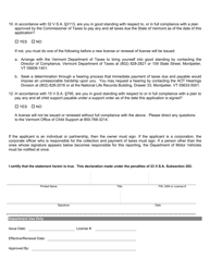 Form CVO-006 Diesel Dealer License Application - Vermont, Page 2