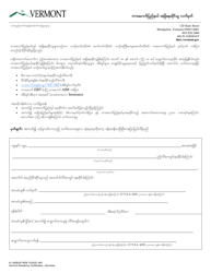 Document preview: Form VL-002BUR Vermont Residency Certification - Vermont (Burmese)