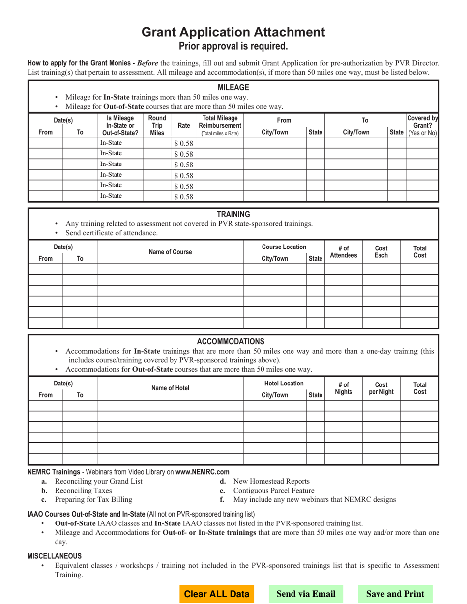 State of Vermont Grant Agreement Application - Vermont, Page 2