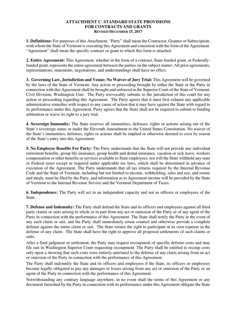 State of Vermont Grant Agreement Application - Vermont, Page 4