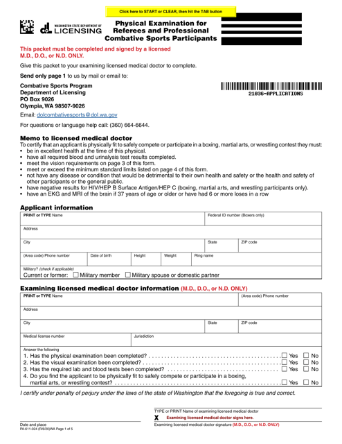 Form PA-611-024  Printable Pdf
