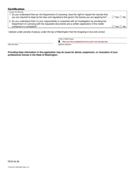 Form TS-624-005 Timeshare Salesperson Registration Renewal - Washington, Page 2