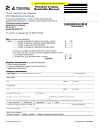 Form TS-624-004 Timeshare Company Registration Renewal - Washington