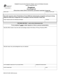DSHS Form 03-387 Dshs Notice of Privacy Practices for Client Medical Information - Washington (English/Indonesian (Bahasa Indonesia)), Page 3