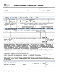Document preview: DSHS Form 09-415 Authorization for Expenditure (Non-employee) - Washington