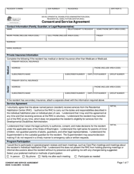 Document preview: DSHS Form 15-508 Consent and Service Agreement - Washington