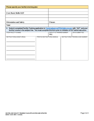 DSHS Form 15-567 On-The-Job Facility Training Plan Application and Updates - Washington, Page 2