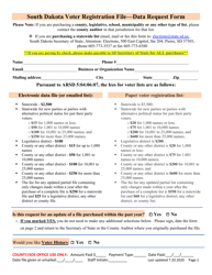South Dakota Voter Registration File - Data Request Form - South Dakota
