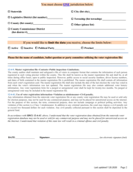 South Dakota Voter Registration File - Data Request Form - South Dakota, Page 2