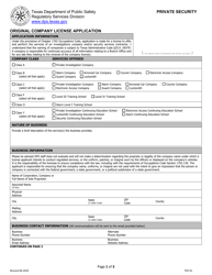 Document preview: Form PSP-01 Original Company License Application - Texas