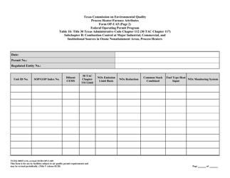 Form OP-UA5 (TCEQ-10025) Process Heater/Furnace Attributes - Texas, Page 20