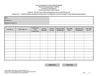 Form OP-UA33 (TCEQ-10085) Metallic Mineral Processing Plant Attributes - Texas, Page 28