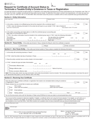 Document preview: Form 05-359 Request for Certificate of Account Status to Terminate a Taxable Entity's Existence in Texas or Registration - Texas