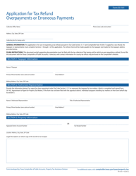 Form 50-181 Application for Tax Refund of Overpayments or Erroneous Payments - Texas