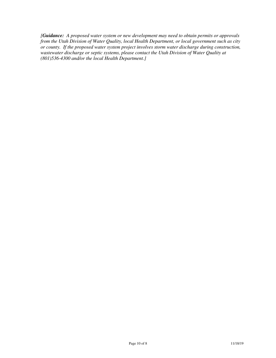 Supplemental Form for New Public Drinking Water System - Utah, Page 10