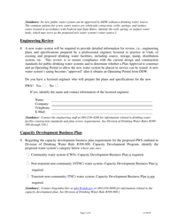 Supplemental Form for New Public Drinking Water System - Utah, Page 5
