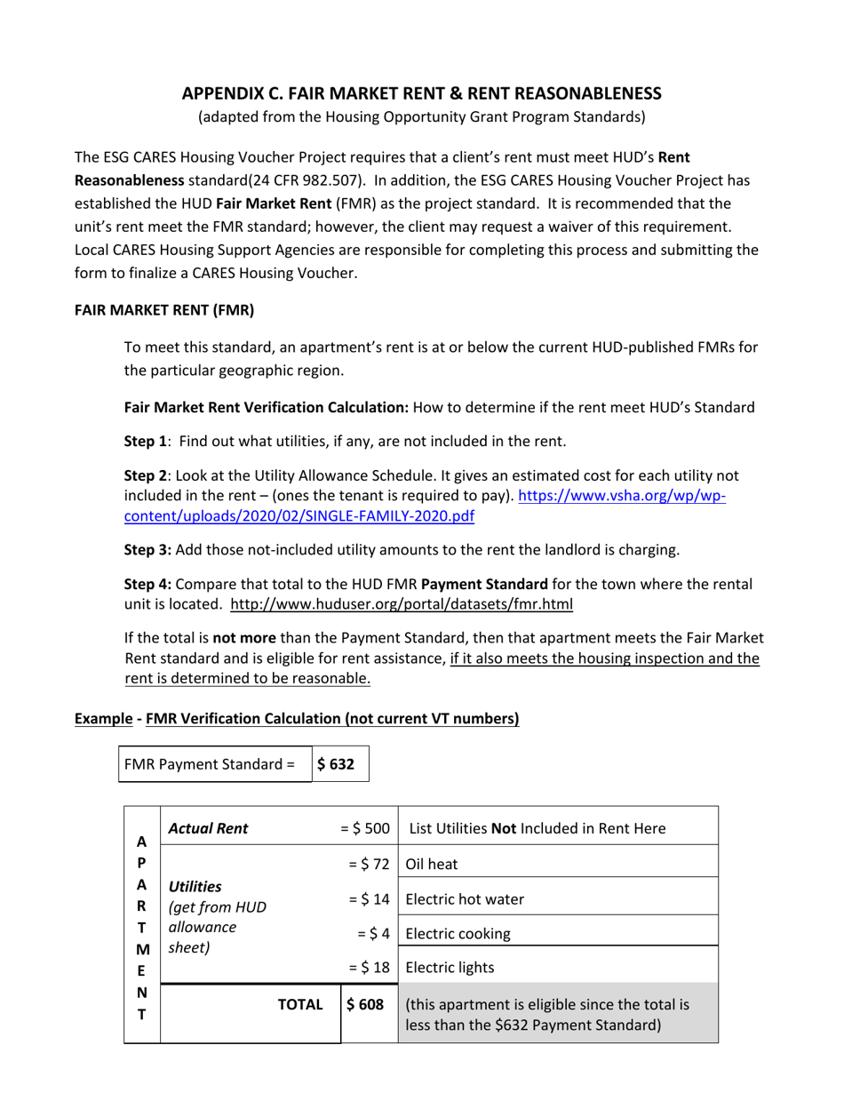 Vermont Fair Market Rent & Rent Reasonableness Fill Out, Sign Online