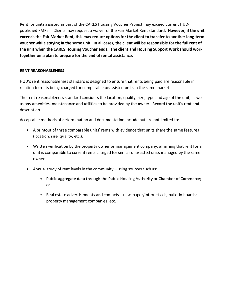 Appendix C Fair Market Rent  Rent Reasonableness - Vermont, Page 2