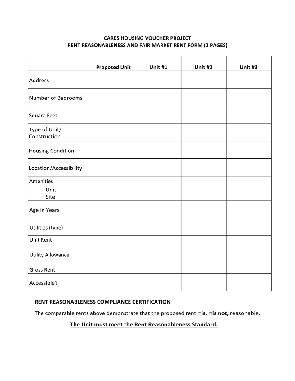 Appendix C Fair Market Rent  Rent Reasonableness - Vermont, Page 3