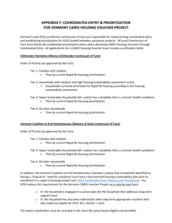 Appendix F Coordinated Entry &amp; Prioritization for Vermont Cares Housing Voucher Project - Vermont