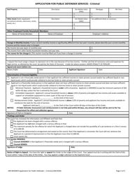 Form 200-00358CR Application for Public Defender Services - Criminal - Vermont, Page 2