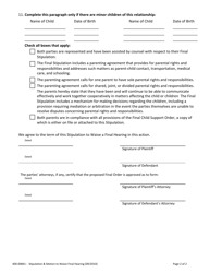 Form 400-00841 Stipulation and Motion to Waive Final Hearing - Vermont, Page 2