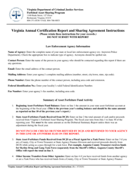 Document preview: Instructions for Virginia Annual Certification Report and Sharing Agreement - Virginia