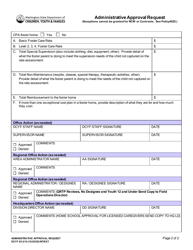 DCYF Form 05-210 Administrative Approval Request - Washington, Page 2