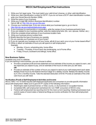 DCYF Form 15-001 Wccc Self-employment Plan - Washington, Page 2