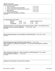 Form DOC02-383 Local Prea Investigation Review Checklist - Washington, Page 2