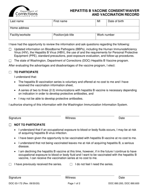 Form DOC03-172  Printable Pdf