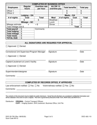 Form DOC05-793 Funeral Trip/Deathbed Visit Worksheet and Checklist - Washington, Page 2