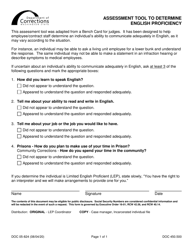 Document preview: Form DOC05-824 Assessment Tool to Determine English Proficiency - Washington
