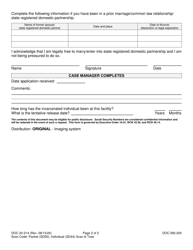 Form DOC20-214 Marriage/State Registered Domestic Partnership Application - Washington, Page 2