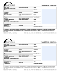Document preview: Formulario DOC21-574S Tarjeta De Control - Washington (Spanish)