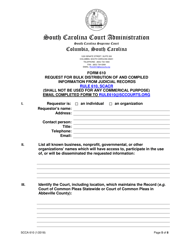 Form SCCA610 Request for Bulk Distribution of and Compiled Information From Judicial Records - South Carolina, Page 5